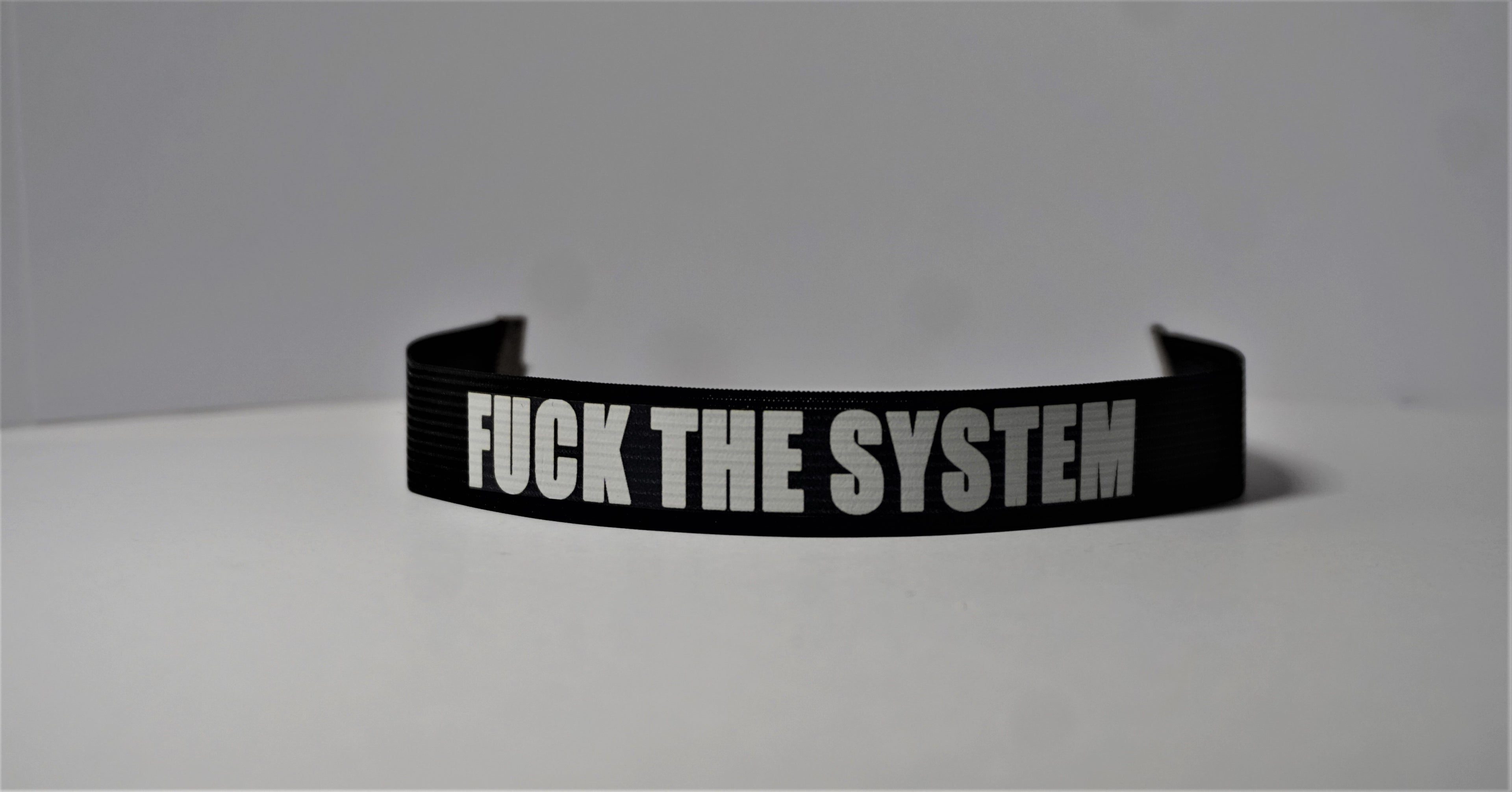 Print Choker - Fuck The System - Black