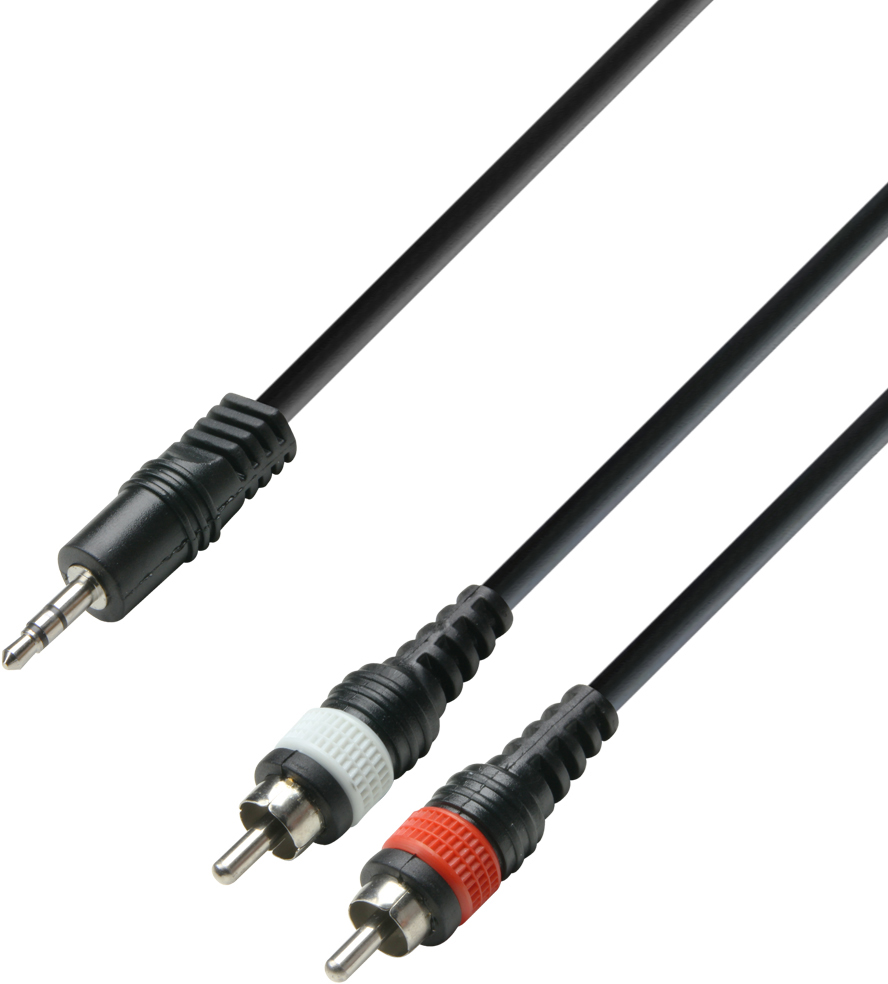 Audio Cable 3.5 mm Jack Stereo To 2 x RCA male (1 m)
