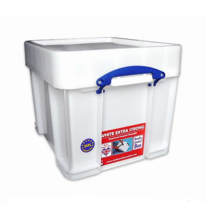 REALLY USEFUL BOX - 35 Litre XL - 100 LPs - White Strong