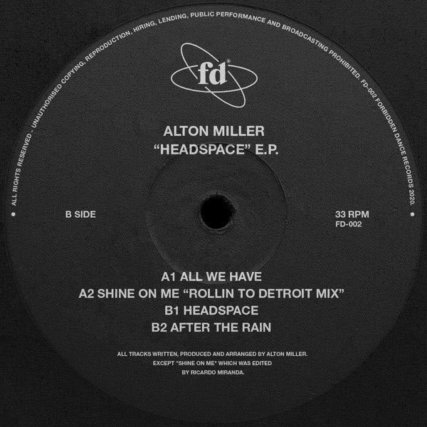 ALTON MILLER - Headspace E.P. - 12"