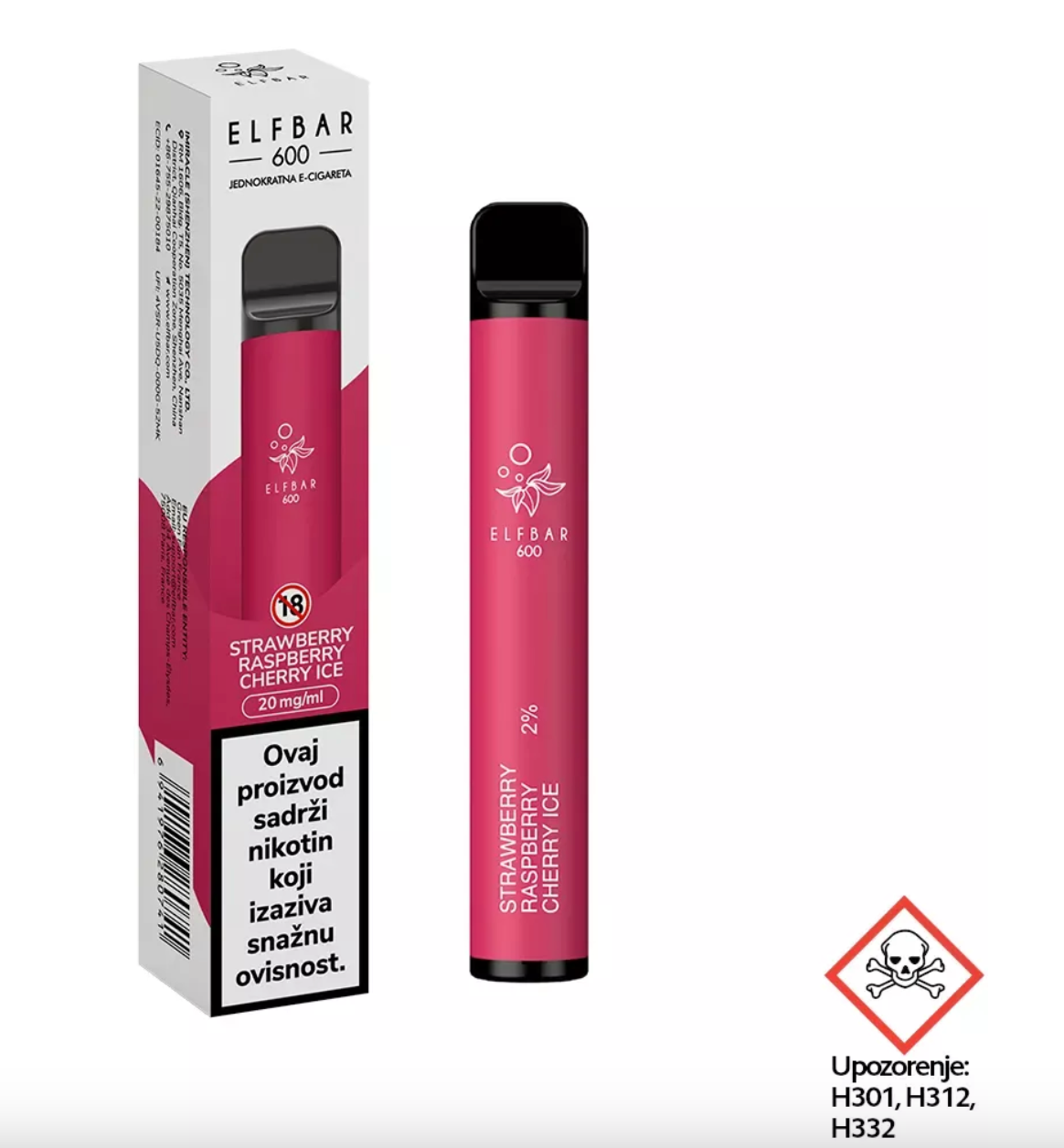 ELFBAR 600 Strawberry Raspberry Cherry Ice