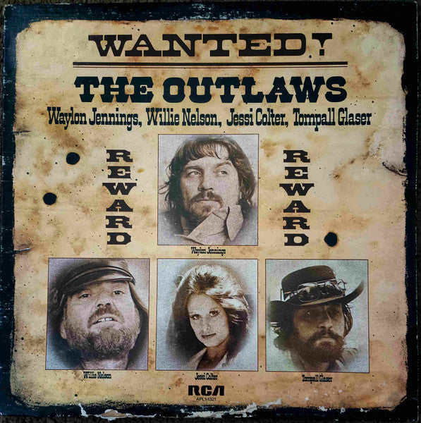 WAYLON JENNINGS, WILLIE NELSON, JESSI COLTER, TOMPALL GLASER - The Outlaws (gold) - LP